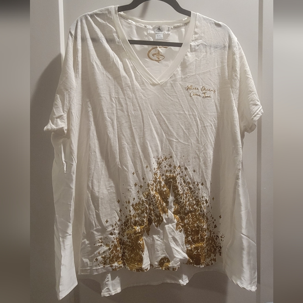 Disney Gold Glitter Cinderella’s Castle Shirt Where Dreams Come True
